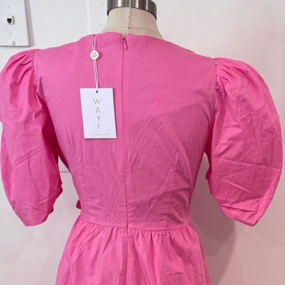 WAYF Pink Cut-Out Midi Dress Peggy - Picture 5 of 9